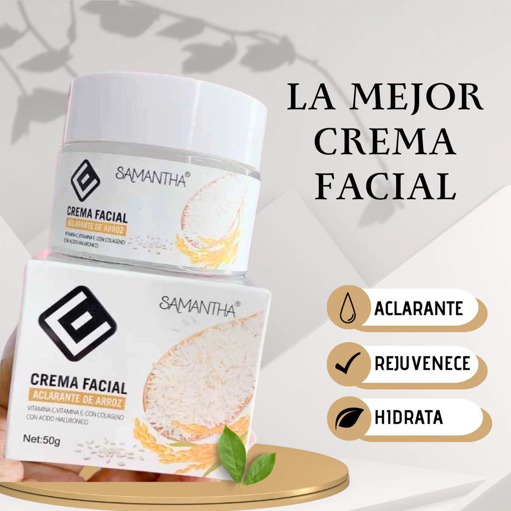 CREMA FACIAL ACLARANTE DE ARROZ (envió gratis)